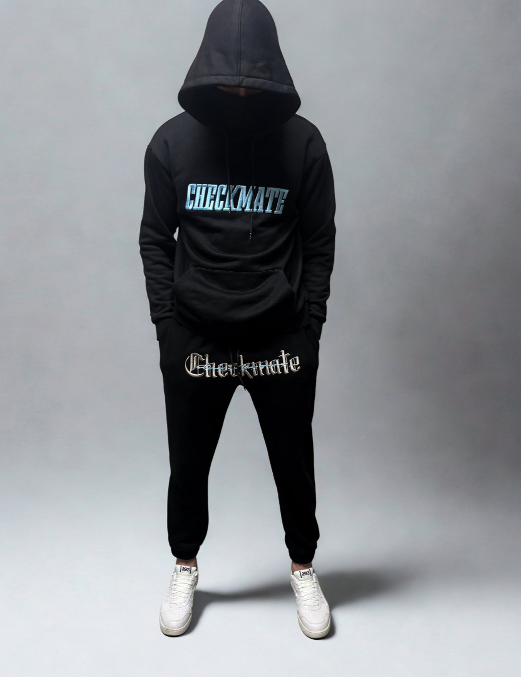 sky blue Checkmate hoodie