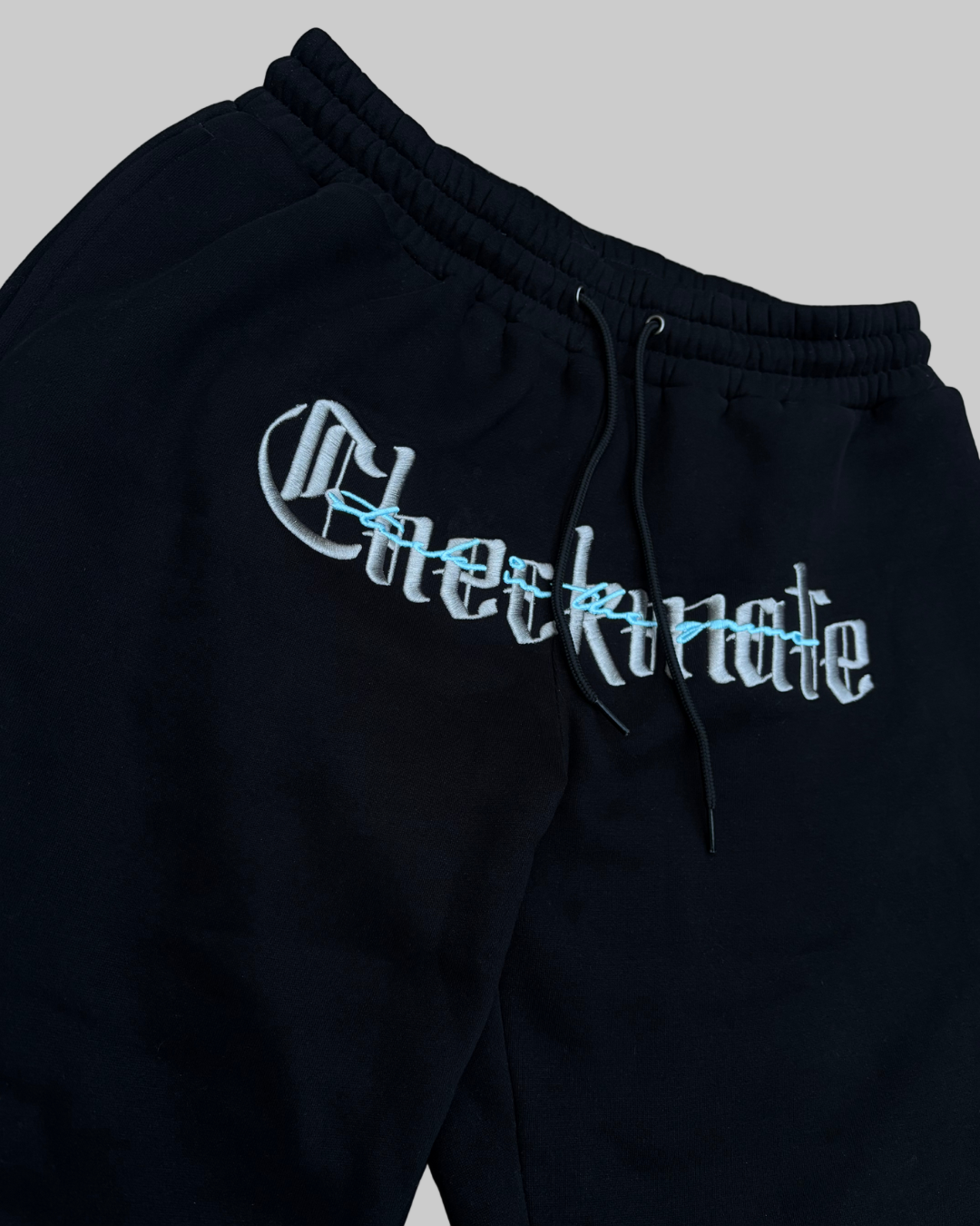 sky blue Checkmate Trackpants