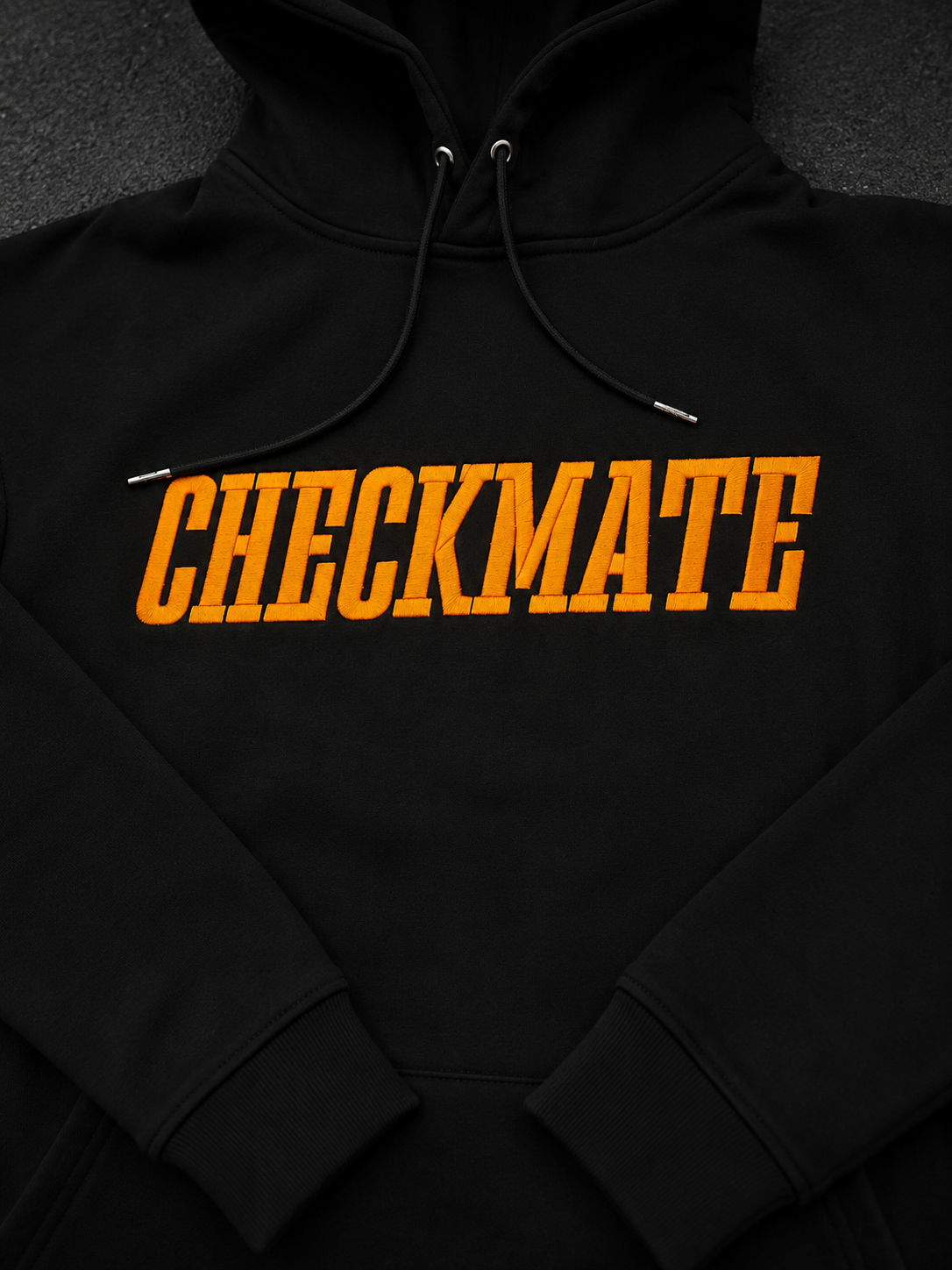 orange checkmate hoodie