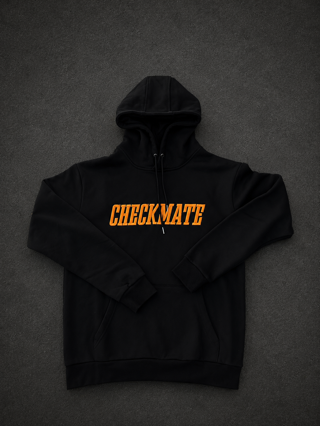 orange checkmate hoodie