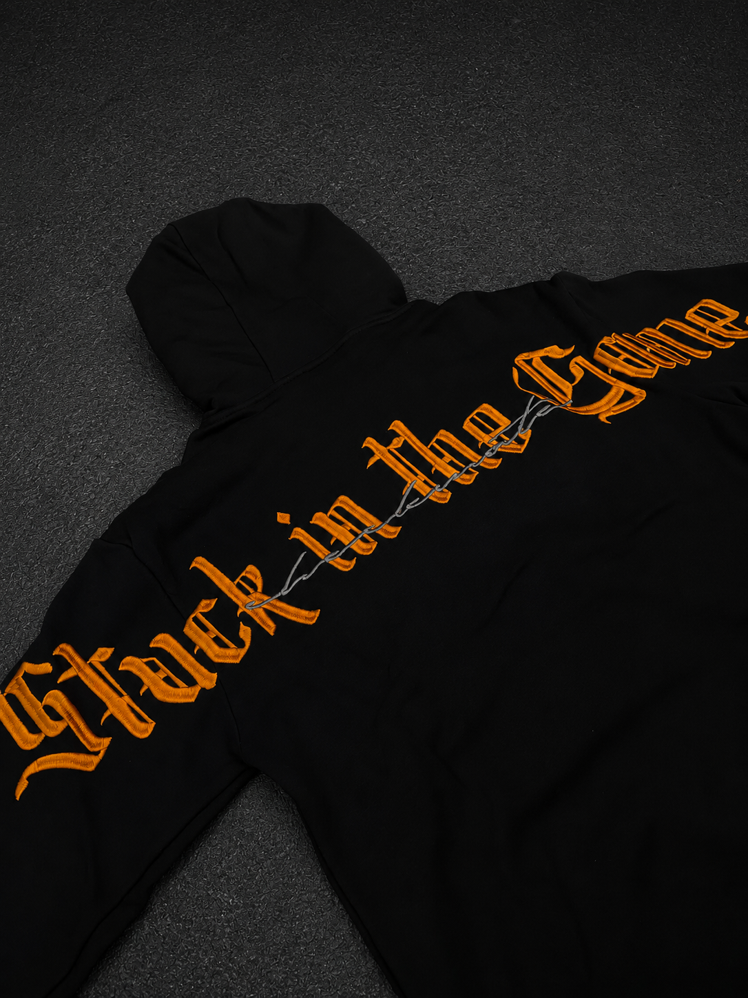 orange checkmate hoodie
