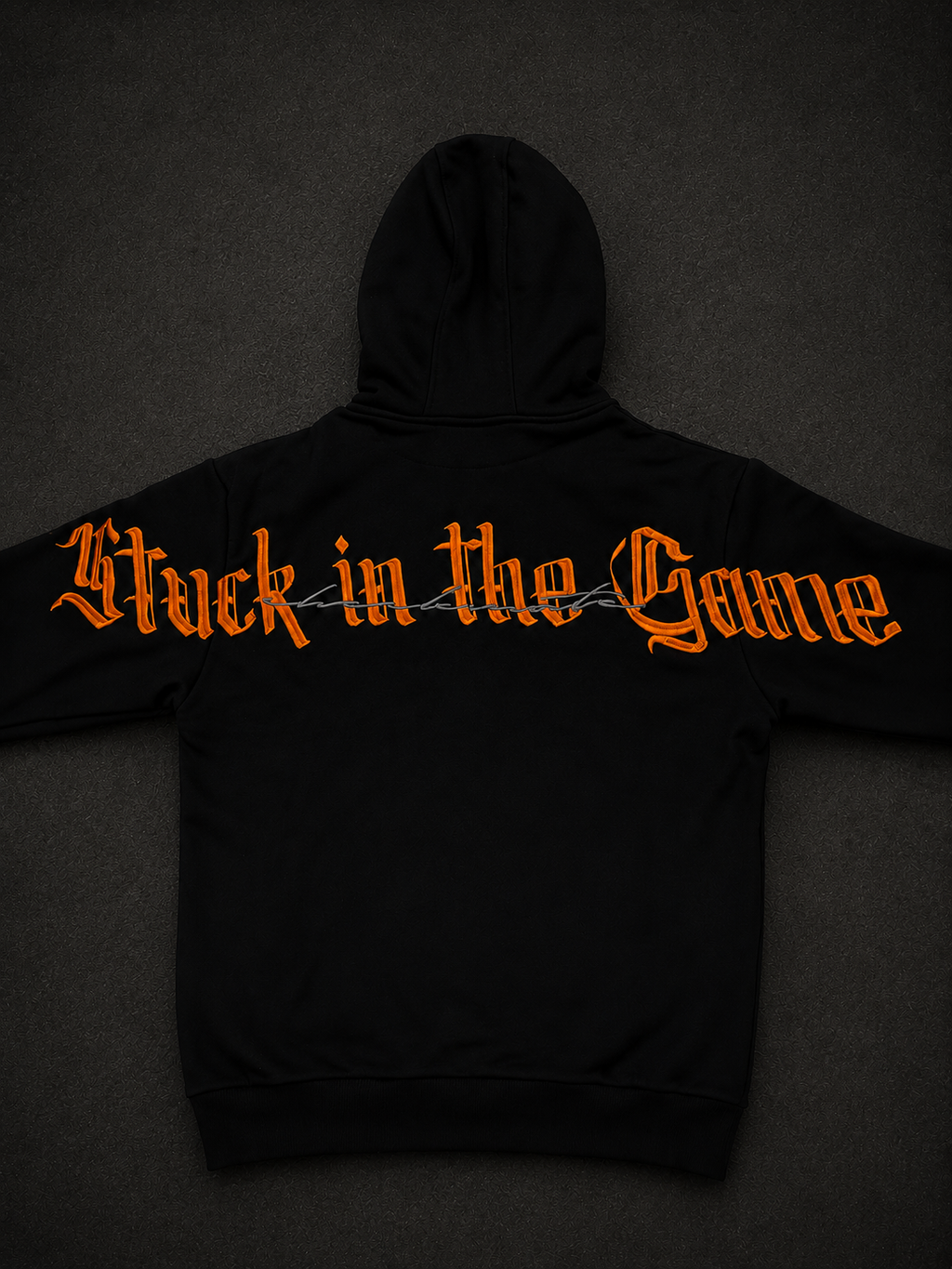 orange checkmate hoodie